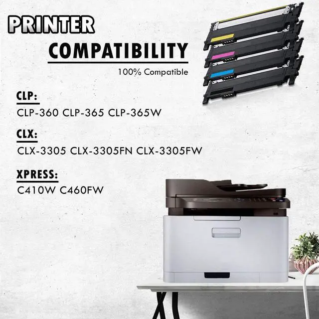 Alt view image 4 of 4 - 6 Inkfirst® Compatible Toner Cartridges 406S Replacement for Samsung 406S CLP-365 CLX-3305 CLX-3305 Xpress C410W C460FW