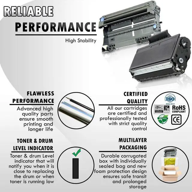 Alt view image 2 of 5 - 4PK-Inkfirst® High Yield Compatible Toner Cartridge Drum Unit TN-650 DR-620 Replacement for Brother TN650 DR620 (3TN+1DR)