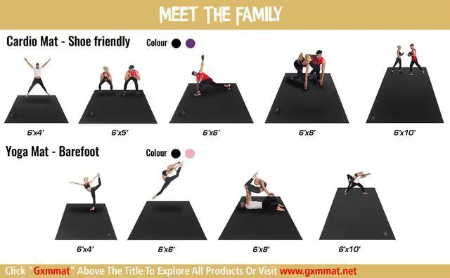 Alt view image 7 of 7 - GXMMAT Large Exercise Mat 6'x5'x7mm, Non-Slip Workout Mats for Home Gym Flooring, Extra Wide and Thick Durable Cardio Mat, High Density, Shoe Friendly, Great for Plyo, MMA, Jump Rope, Stretch, Fitness
