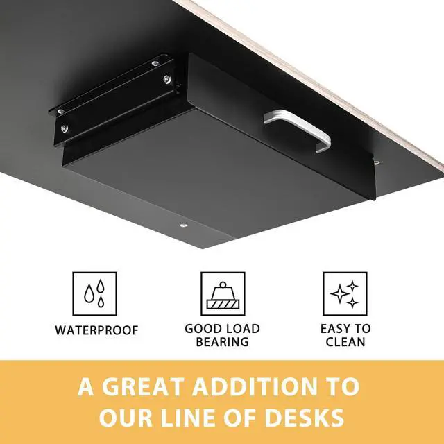 Alt view image 5 of 7 - Under Desk Pull-Out Drawer - Storage Organizer Office Mounted, Easy Slide-Out Pencil Drawer for Saving Space, Under Flat-Top Desk Storage Ideal for Sit-Stand Workstation