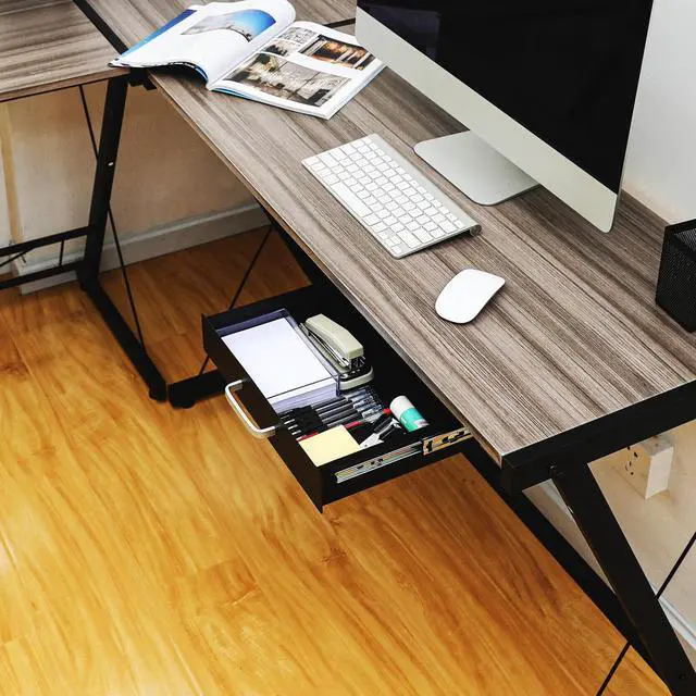 Alt view image 6 of 7 - Under Desk Pull-Out Drawer - Storage Organizer Office Mounted, Easy Slide-Out Pencil Drawer for Saving Space, Under Flat-Top Desk Storage Ideal for Sit-Stand Workstation