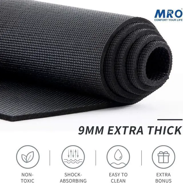 Alt view image 2 of 7 - MRO Premium Large Yoga Mat 9'x6'x9mm, Extra Wide and Thick Exercise Mats for Home Gym Workout, Move Freedom, Non-Slip, Soft for Women and Men Fitness, Barefoot Only,108" x 72"