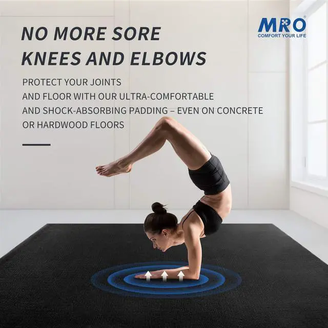 Alt view image 6 of 7 - MRO Premium Large Yoga Mat 9'x6'x9mm, Extra Wide and Thick Exercise Mats for Home Gym Workout, Move Freedom, Non-Slip, Soft for Women and Men Fitness, Barefoot Only,108" x 72"