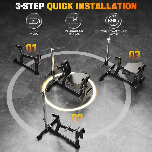 Alt view image 7 of 7 - GXMMAT Leg Extension and Curl Machine - Professional Lower Body Workout Equipment for Home Gym, 400lbs Capacity with Adjustable Backrest & Leg Roller, Compact Design (47.24"x42.13"x16.54")