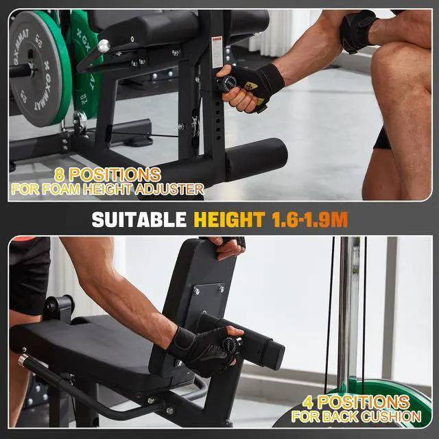 Alt view image 5 of 7 - GXMMAT Leg Extension and Curl Machine - Professional Lower Body Workout Equipment for Home Gym, 400lbs Capacity with Adjustable Backrest & Leg Roller, Compact Design (47.24"x42.13"x16.54")