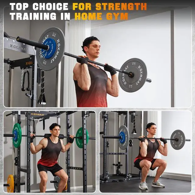 Alt view image 7 of 7 - GXMMAT 7ft Olympic Barbell 45LB, 1500LB Capacity Weight Bar, Weightlifting Bar for Bench Press, Deadlift, Squat, Home Gym Strength Training, 2" Sleeves with Ceramic Coating