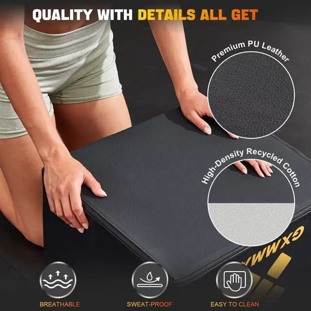 Alt view image 5 of 7 - GXMMAT Hip Thrust Bench, Multi-Functional Hip Thrust Machine with Non-Slip Bottom Surface, Hip Thrust Box at Home Gym for Glute Bridge, Push-Ups, Squat, Ab Exercise, and All Body Workout Equipment