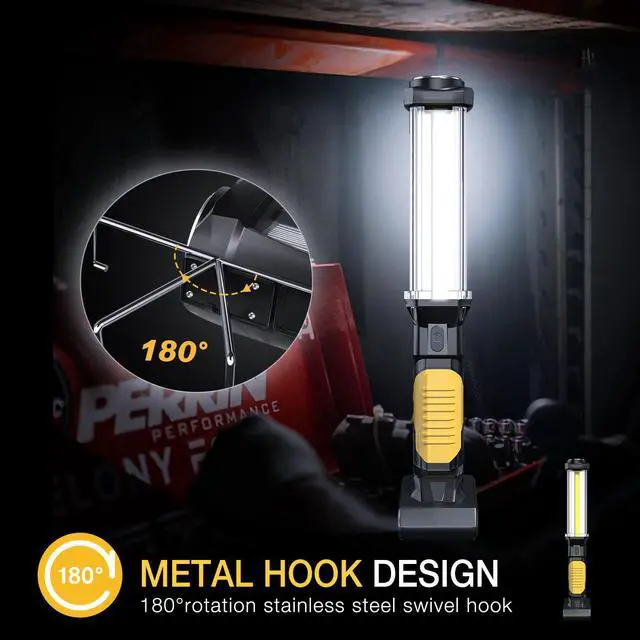 Alt view image 4 of 7 - WARSUN LED Work Light Rechargeable Work Light Portable Flashlight Magnetic 1500 Lumens COB Work Lights Handheld Worklight Outdoors Car Inspection Light