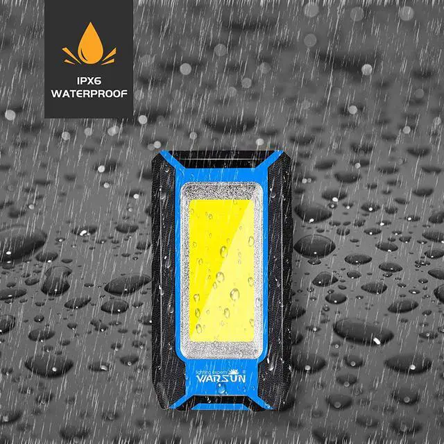 Alt view image 3 of 7 - WARSUN LED Rechargeable Work Light, Portable Magnetic COB Work Lamp, 40w 1500 Lumens,Metal Hanging Hook 3 Lighting Modes, Job Site Lighting for Car Repairing,Camping,Hunting,and Hurricane (Blue)