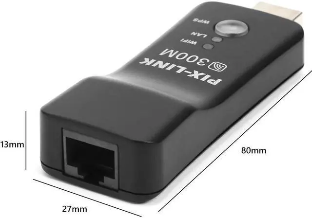 Alt view image 6 of 7 - Universal USB TV WiFi Dongle Adapter 300Mbps Wireless Network Card RJ45 WPS Wifi Repeater for Samsung LG Sony Smart TV