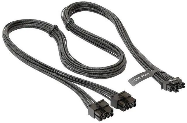 Main image of SEASONIC 12VHPWR 16-Pin Gen 5 600 W Cable, 8-Pin + 8-Pin 9.2 A Terminals/16 AWG- High Current Terminal connectors,Supports 40 Series Graphics Cards - BLACK