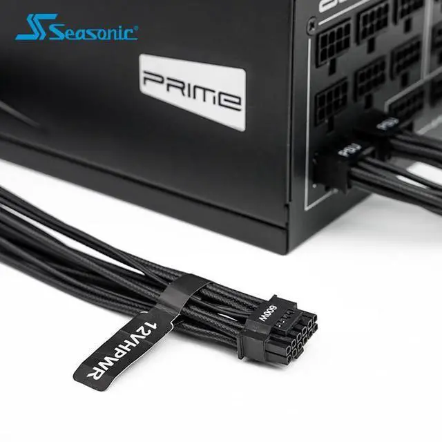 Alt view image 2 of 4 - SEASONIC 12VHPWR 16-Pin Gen 5 600 W Cable, 8-Pin + 8-Pin 9.2 A Terminals/16 AWG- High Current Terminal connectors,Supports 40 Series Graphics Cards - BLACK