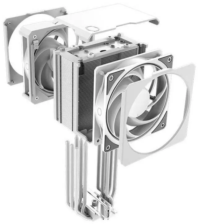 Alt view image 5 of 6 - Cooler Master Hyper 612 APEX White CPU Air Cooler, Dual Mobius 120 PWM Fan, Superconductive Composite 6 Copper Heat Pipes, 159mm Tall, Sleek Top Cover, AMD Ryzen AM5|AM4, Intel LGA 1851|1700 Brackets