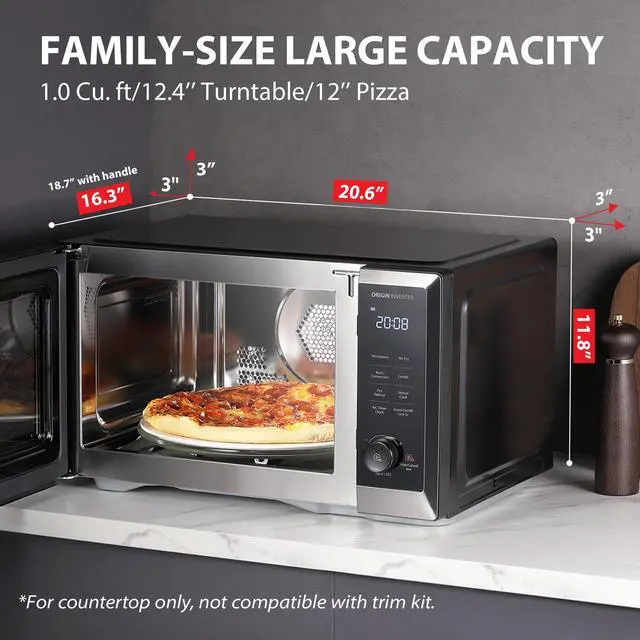 Alt view image 6 of 7 - Toshiba 7-in-1 Countertop Microwave Oven with Air Fryer, Inverter Technology, Convection/Broil, Speedy Combi, Even Defrost, Humidity Sensor, 1.0 cu.ft, 1000W, Black, 47 Receipes with Air Fryer Basket