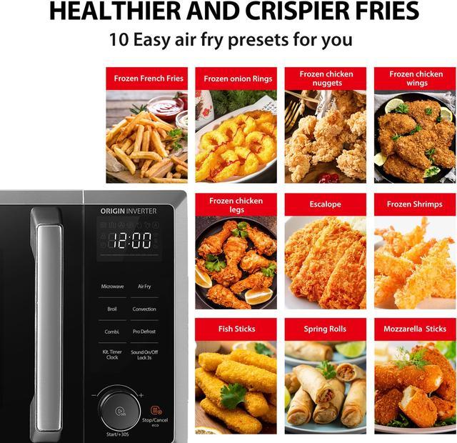 Toshiba 6-in-1 Inverter Microwave Oven Air Fryer Combo, Countertop Microwave, Healthy Air Fryer, Broil, Convection, Speedy Combi, Even Defrost, 11.3