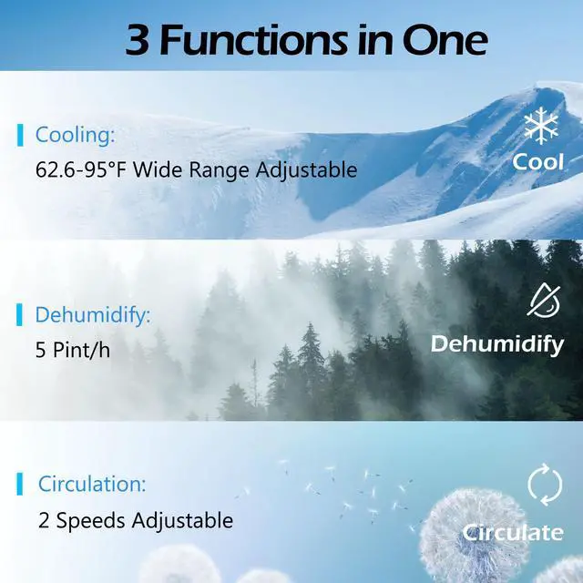 Alt view image 4 of 7 - Arctic King 12,000 BTU Portable Air Conditioner, Cools up to 550 Sq.Ft, with Built in Dehumidifier/Fan Function, 24H Timer, Remote Control, for House, Apartment and Office, Installation Kit Included