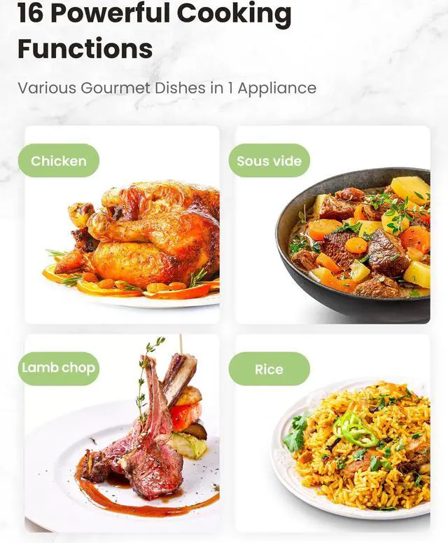 Alt view image 2 of 7 - COMFEE 16 in 1 Electric Pressure Cooker Instant Multi Cooker Olla de Presion Non-Stick Pot Yogurt Maker Rice Cooker Slow Cooker Sauté Steamer 8 Quarts Stainless Steel