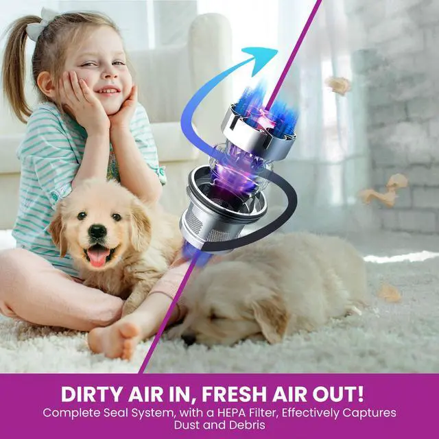 Alt view image 7 of 7 - Eureka Upright Vacuum Cleaner, Anti-tangle Pet Tool, Ideal for Pet Family, 1440W Power with HEPA Filtration, Swivel Steering for Hard Floor & Carpet, 2.3L Dust Cup, 4 Accessories Included