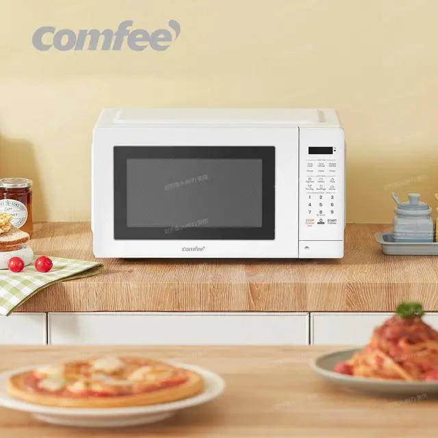Alt view image 7 of 7 - Comfee' Compact 700W Countertop Microwave Oven, 0.7 Cu Ft, Mute Function, Eco Mode, and Easy One-Touch Buttons, Ideal for Daily Cooking Needs, White