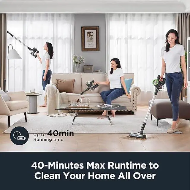 Alt view image 5 of 5 - Eureka Lightweight Cordless Stick Vacuum Cleaner Convenient for Hard Floors, Rechargeable Handheld Cleaner, RapidClean Ultra NEC370GR, Moss Green, LED Headlights