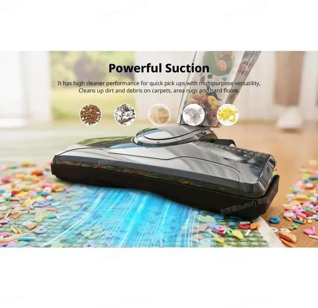 Alt view image 2 of 5 - Comfee' Home Lightweight Mini Cleaner for Carpet and Hard Floor Corded Stick Vacuum with Powerful Suction for Multi-Surfaces, 3-in-1 Handheld Vac, Dark Grey & Green