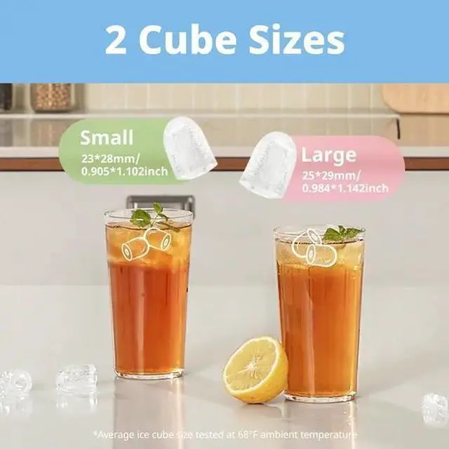 Alt view image 3 of 7 - Comfee' Countertop Ice Maker, Compact Portable Self-Cleaning Ice Machine, 2 Sizes of Bullet Ice, 22lbs in 24Hrs, 9 Ice Cubes in 8 Mins, with Ice Scoop, Basket