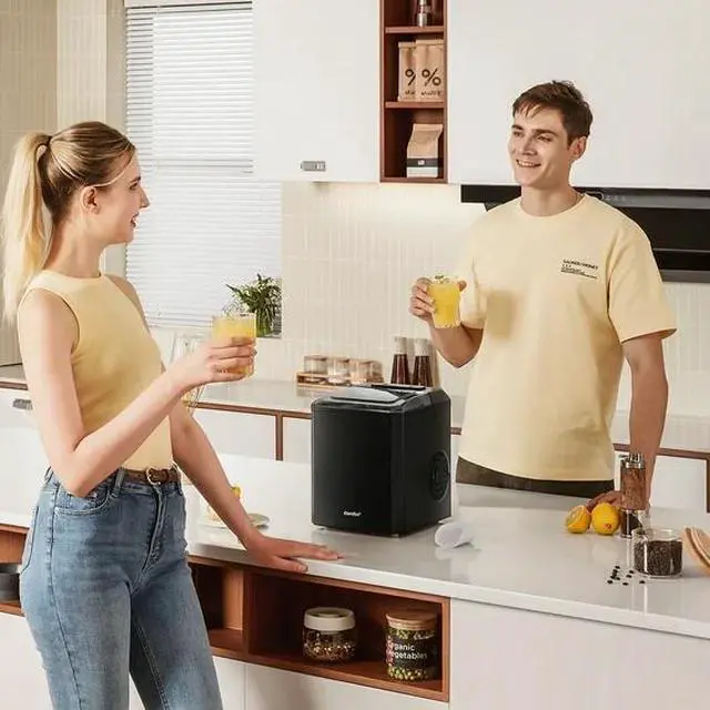 Alt view image 4 of 7 - Comfee' Countertop Ice Maker, Compact Portable Self-Cleaning Ice Machine, 2 Sizes of Bullet Ice, 22lbs in 24Hrs, 9 Ice Cubes in 8 Mins, with Ice Scoop, Basket