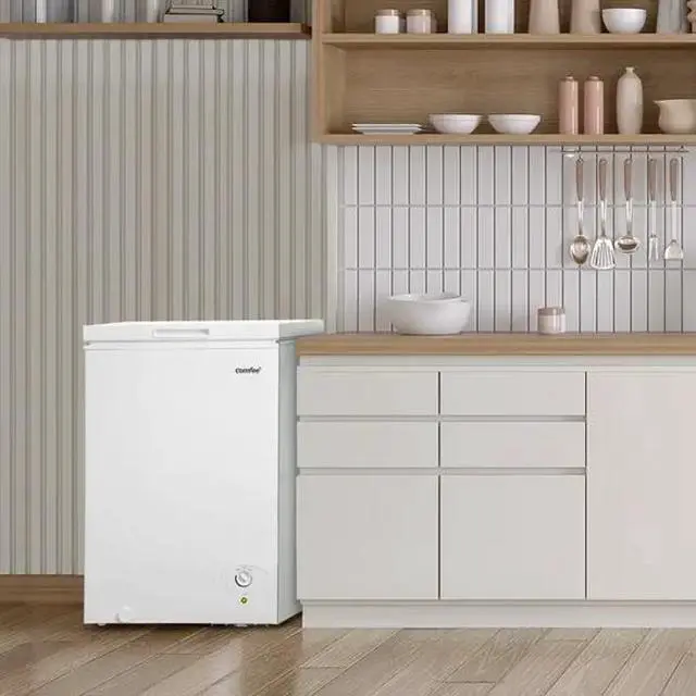 Alt view image 6 of 7 - COMFEE' Compact Freezer 3.5 cu ft Chest Freezer, Mini Freezer with Adjustable Temperature, Removable Storage Basket, Energy Saving, White