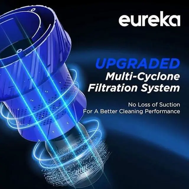 Alt view image 2 of 7 - Eureka PowerSpeed Upright Vacuum Cleaner for Carpet & Hard Floor Dual Action Lightweight Powerful with Upgraded Cyclone System Blue Black
