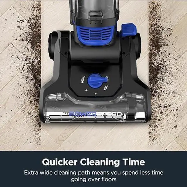 Alt view image 3 of 7 - Eureka PowerSpeed Upright Vacuum Cleaner for Carpet & Hard Floor Dual Action Lightweight Powerful with Upgraded Cyclone System Blue Black