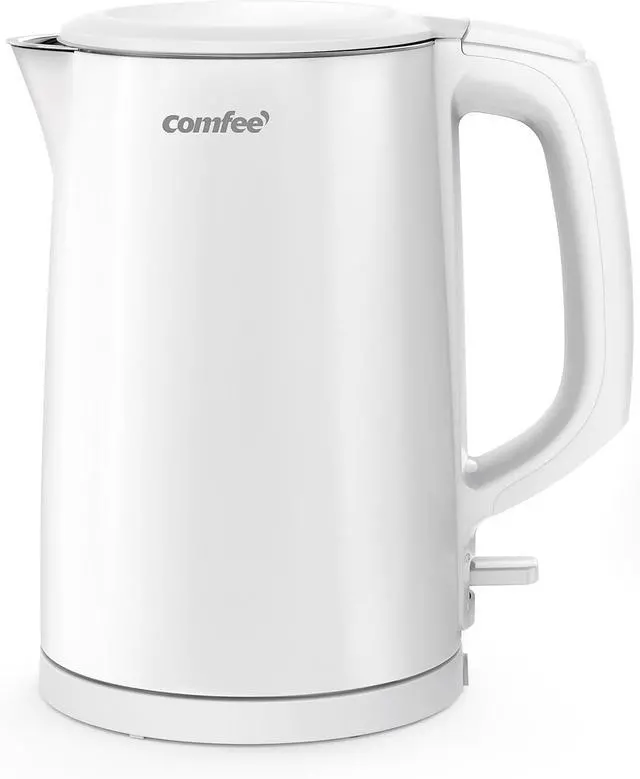 Main image of COMFEE' Electric Kettle and Tea Kettle, 1.5L Double Wall, Stainless Steel Interior, Lid & Spout, Fast Boil, Auto-Off, and Boil-Dry Protection, 1500W