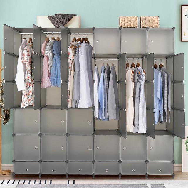Zimtown Portable Closet Storage Organizer Wardrobe Clothes Rack with  Shelves - zimtown