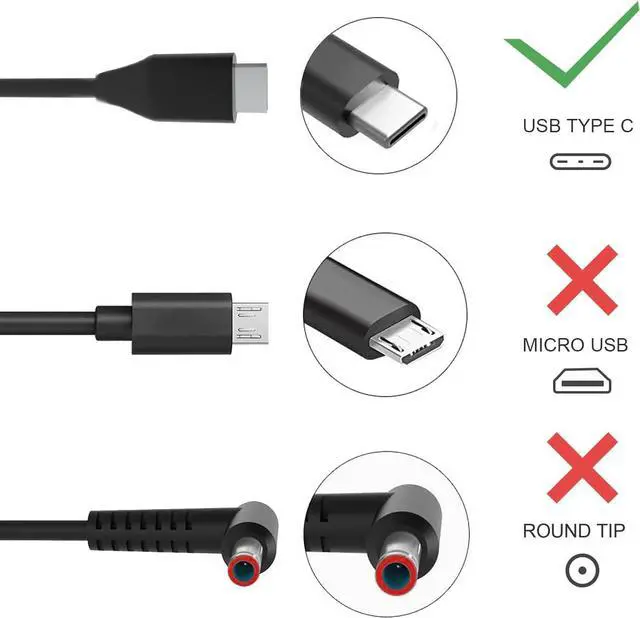 Alt view image 2 of 7 - USB C Laptop Charger 65W 45w for Lenovo Thinkpad T480 T490 X280 E490 L380 Chromebook C330 100e 300e 500e Yoga C740 C930 C940 S730 IdeaPad 730s Portable 4x20m26268 ADLX65YDC2A AC Adapter Power Supply