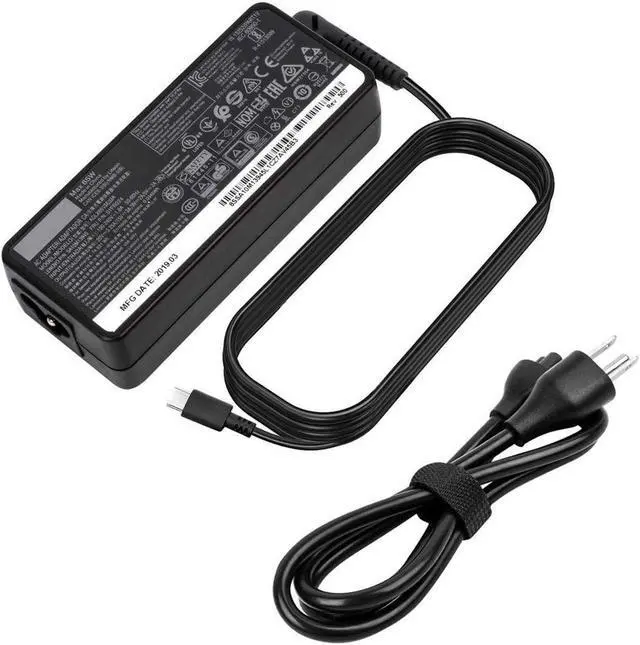 Main image of 65W USB C AC Charger Fit for Lenovo ThinkPad P51S P52S TP25 T570 T580 T580P T590 ADLX65YDC3A ADLX65YCC3A ADLX65YLC3A Type C Laptop Power Supply Adapter Cord