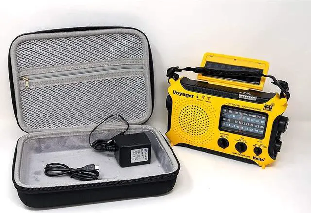 Alt view image 5 of 6 - Carrying Case for Kaito Voyager KA500 Radio,Hard Shell Storage Case with Double-Zipper and Carrying Handle Compatible with Kaito KA500,KA450,KA550 and KA 700