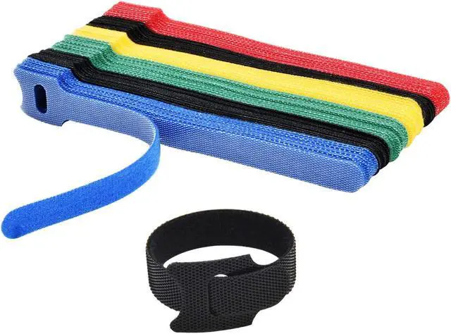 Main image of 60PCS Fastening Cable Ties Reusable Premium 6-Inch Adjustable Cord Ties Microfiber Cloth Cable Management Straps Hook Loop Cord Organizer Wire Ties Reusable (Assorted Colors)