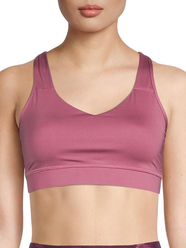 Avia Women's Medium Impact Strappy Sports Bra - Pink, Large