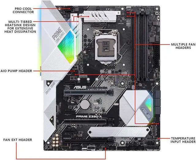 Alt view image 3 of 5 - ASUS Prime Z390-A LGA 1151 (300 Series) Intel Z390 SATA 6Gb/s ATX Intel Motherboard