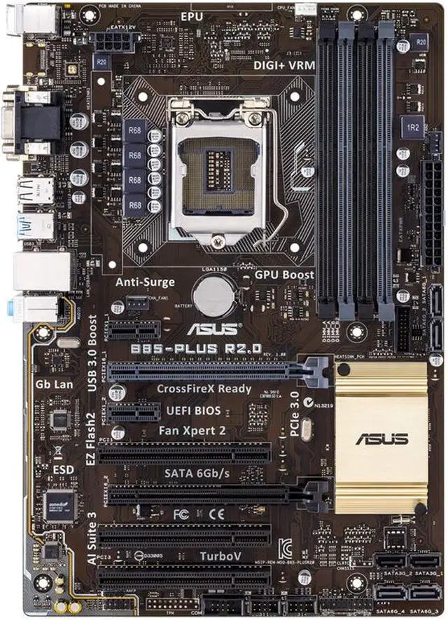 Alt view image 9 of 9 - ASUS B85-PLUS LGA 1150 Intel B85 USB 3.0 ATX Intel Motherboard with UEFI BIOS