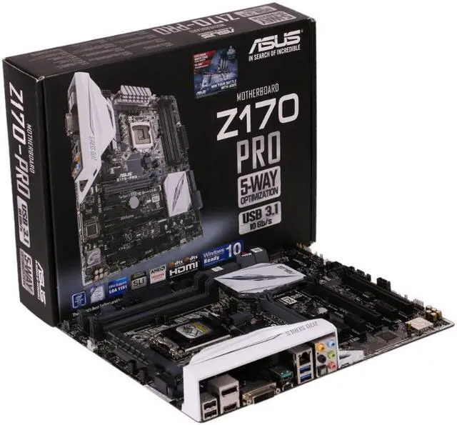 Alt view image 6 of 6 - ASUS Z170-PRO LGA 1151 Intel Z170 HDMI SATA 6Gb/s USB 3.1 USB 3.0 ATX Intel Motherboard