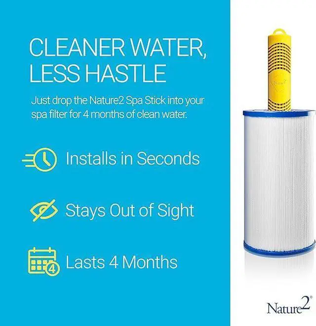 Alt view image 5 of 5 - Nature2 Pool Products Mineral Filters Sticks for Hot Tub Swimming Pool (Yellow,2-Pack)