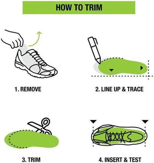 Alt view image 6 of 7 - Superfeet All-Purpose Support High Arch Insoles (Green) Size D - Men 7.5-9 / Women 8.5-10 - Trim-to-fit Orthotic Shoe Inserts - Professional Grade