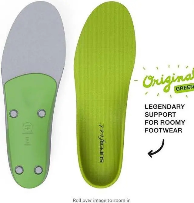 Alt view image 3 of 7 - Superfeet All-Purpose Support High Arch Insoles (Green) Size D - Men 7.5-9 / Women 8.5-10 - Trim-to-fit Orthotic Shoe Inserts - Professional Grade