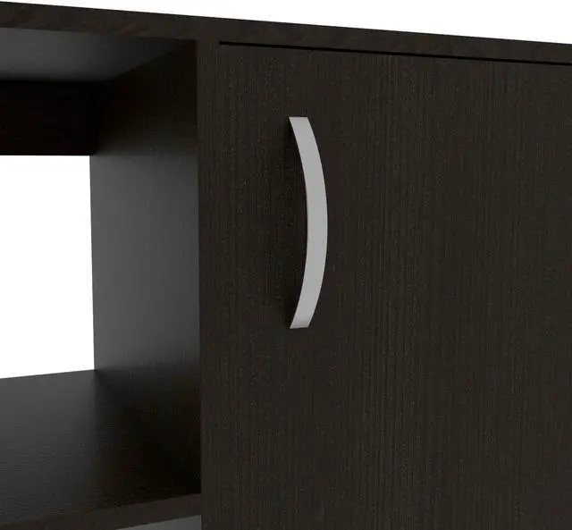 Alt view image 6 of 6 - FM FURNITURE Dallas L-Shaped Home Office Desk, For An Office Or Home Office, With 2 Shelves, 1 Drawer, Black Wengue Finish, Particle Board, Easy To Assamble.
