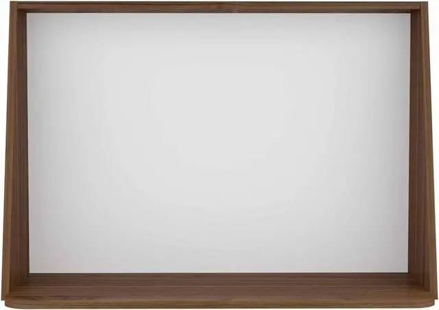 Alt view image 2 of 8 - FM FURNITURE Roma Wall Desk, For An Office Or Home Office, Mahogany - Glossy White Finish, Particle Board, Pore Soft Texture, Easy To Assamble.