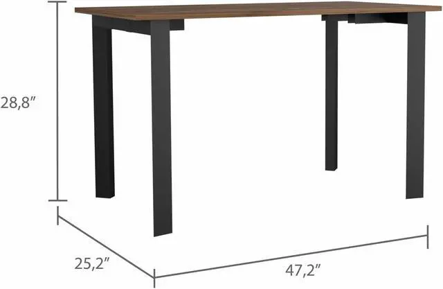 Alt view image 6 of 7 - FM FURNITURE Marrakech Desk, For An Office Or Home Office, 4 Steel Legs, Modern Desing, Mahogany Finish, Particle Board, Pore Texture, Easy To Assamble.