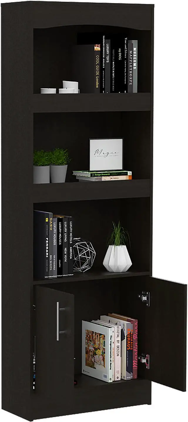 Alt view image 5 of 6 - Durango, Bookcase, With 3 Shelves, And 1 Drawer -Black Wengue