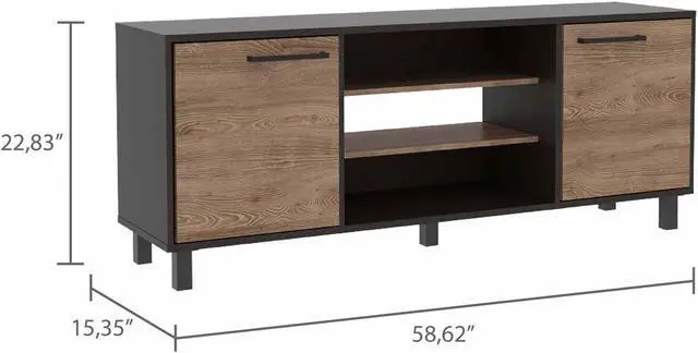 Alt view image 3 of 6 - FM FURNITURE Washington, Gaming TV Stand, With 7 Cubbies, For TVs Up to 65'' Carbon Espresso