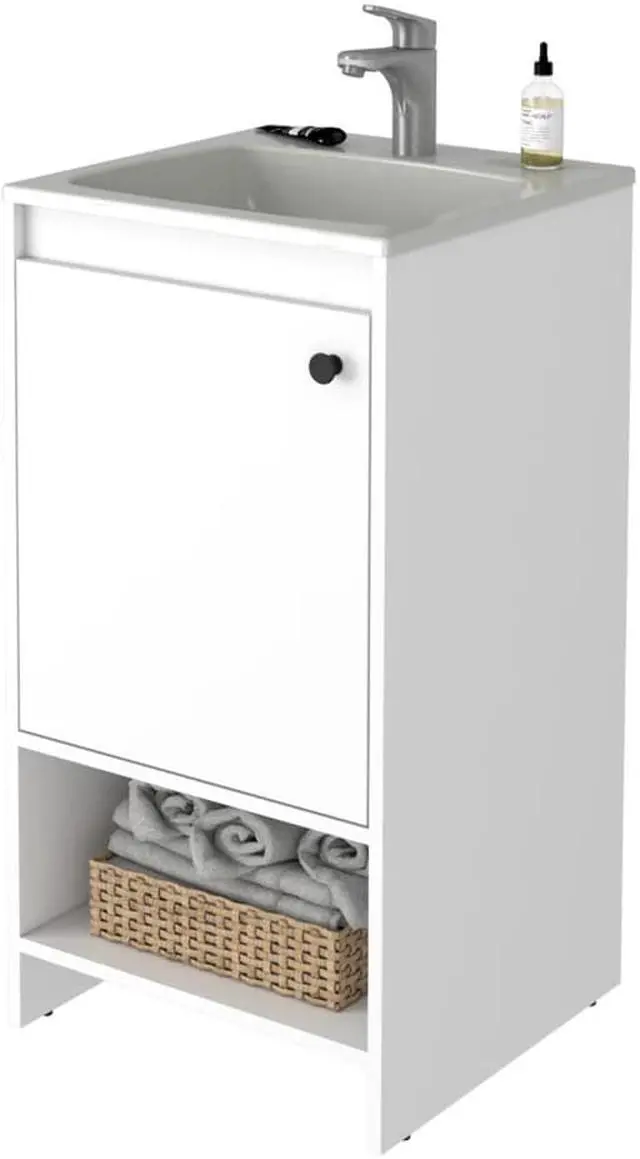 Alt view image 4 of 6 - Chariot Free Standing Vanity Cabinet, One Open shelf