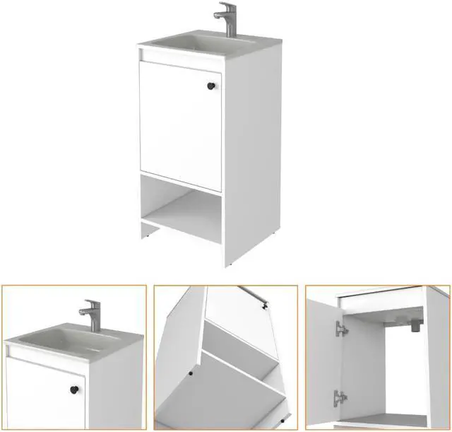 Alt view image 3 of 6 - Chariot Free Standing Vanity Cabinet, One Open shelf